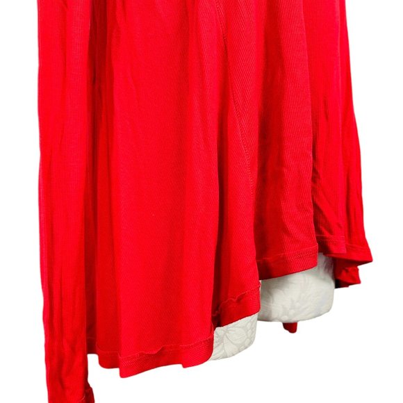 Free People Long Sleeve High Low Tee Shirt XS Red - Picture 5 of 14